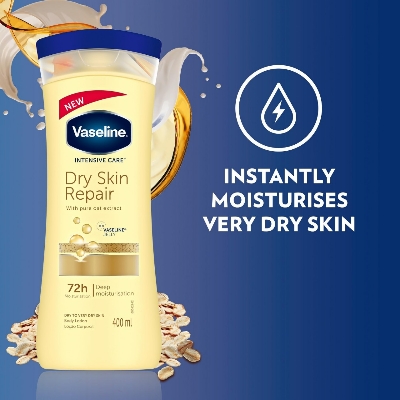 Picture of 400 ml Vaseline Dry skin repair body lotion International South African Product used for male / female