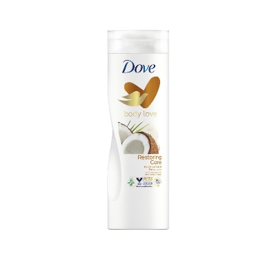 Picture of 400 ml Dove body love Restoring care Body Lotion International UK product used for male/ female