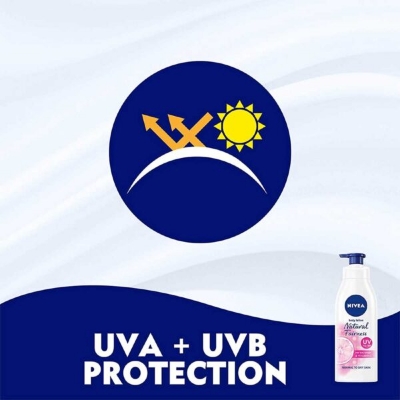 Picture of 400 ml Nivea Natural Fairness UV filter Body Lotion International Germany product used for male/ female