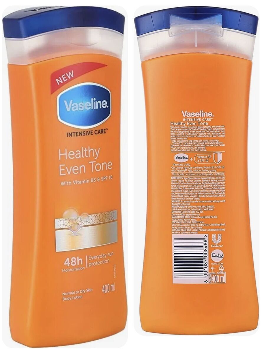 Picture of 400 ml Vaseline Healthy even tone body lotion International South African Product used for male / female
