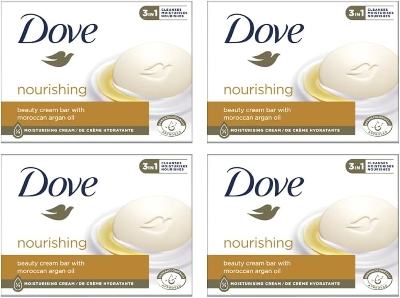 Picture of 135 gm Dove Nourishing beauty cream bar Moroccan argan oil sent Body Soap International Europe Country product used for male/female
