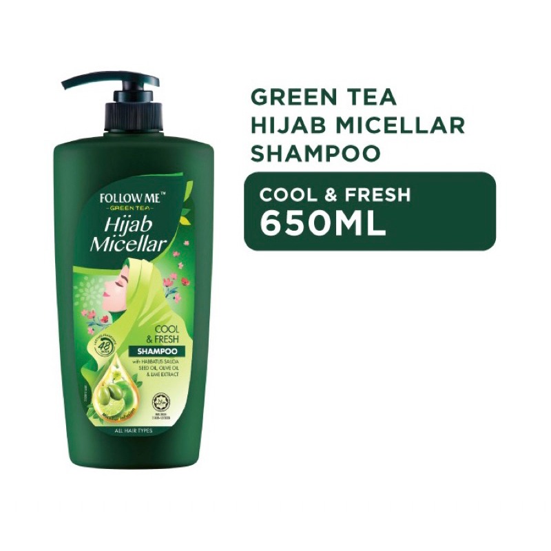 Picture of 650 ml Follow me Hijab Micellar Cool & Fresh shampoo International Malaysian product used for male female