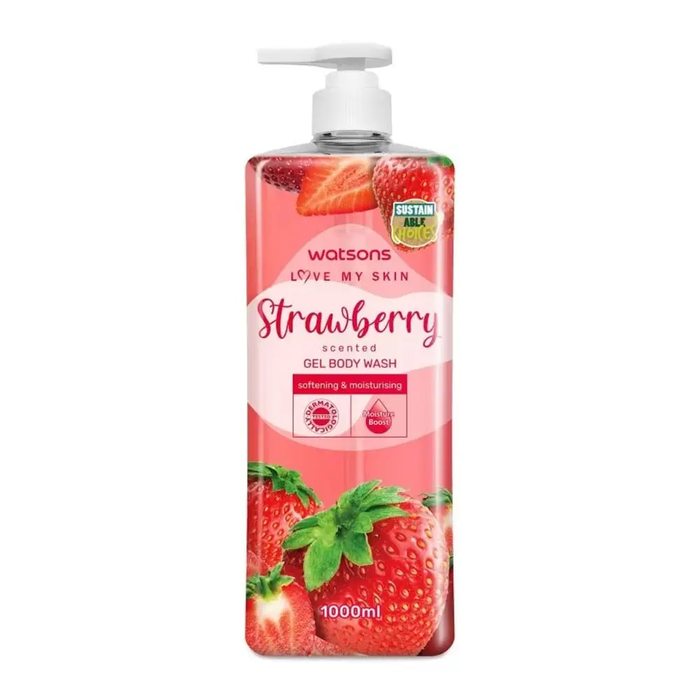 Picture of International Thailand product Body wash Watsons STRAWBERRY Shower gel used for male/ female - 1000 ml