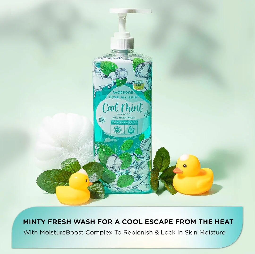 Picture of International Thailand product Body wash Watsons COOL MINT Shower gel used for male/ female - 1000 ml