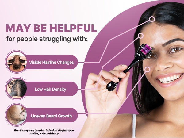 Picture of International PRC product Attractive Derma Roller 0.5 Mm For Hair Growth - Hair Brush - Face Brush