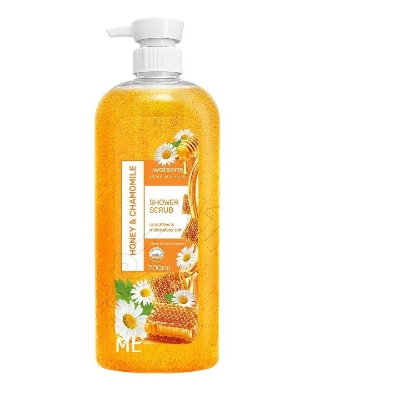 Picture of International Thailand product Body wash Shower scrub Watsons HONEY AND CHAMOMILE used for male / female - 700 ml