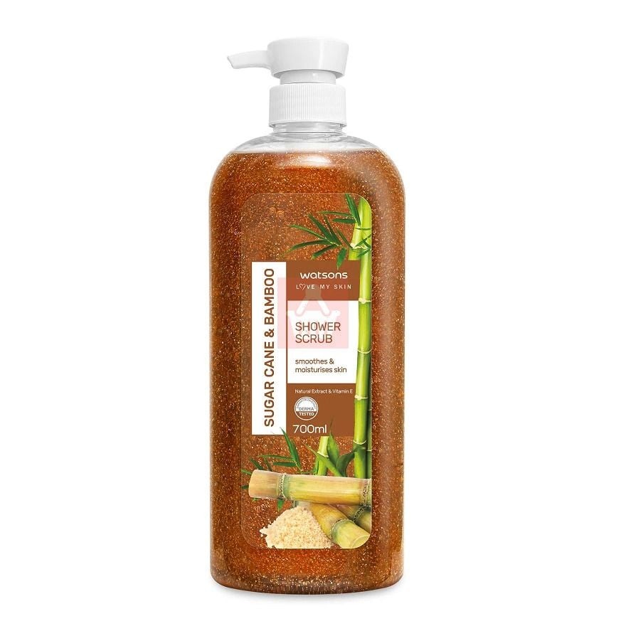 Picture of International Thailand product Body wash Shower scrub Watsons SUGAR CANE & BAMBOO used for male / female  - 700 ml