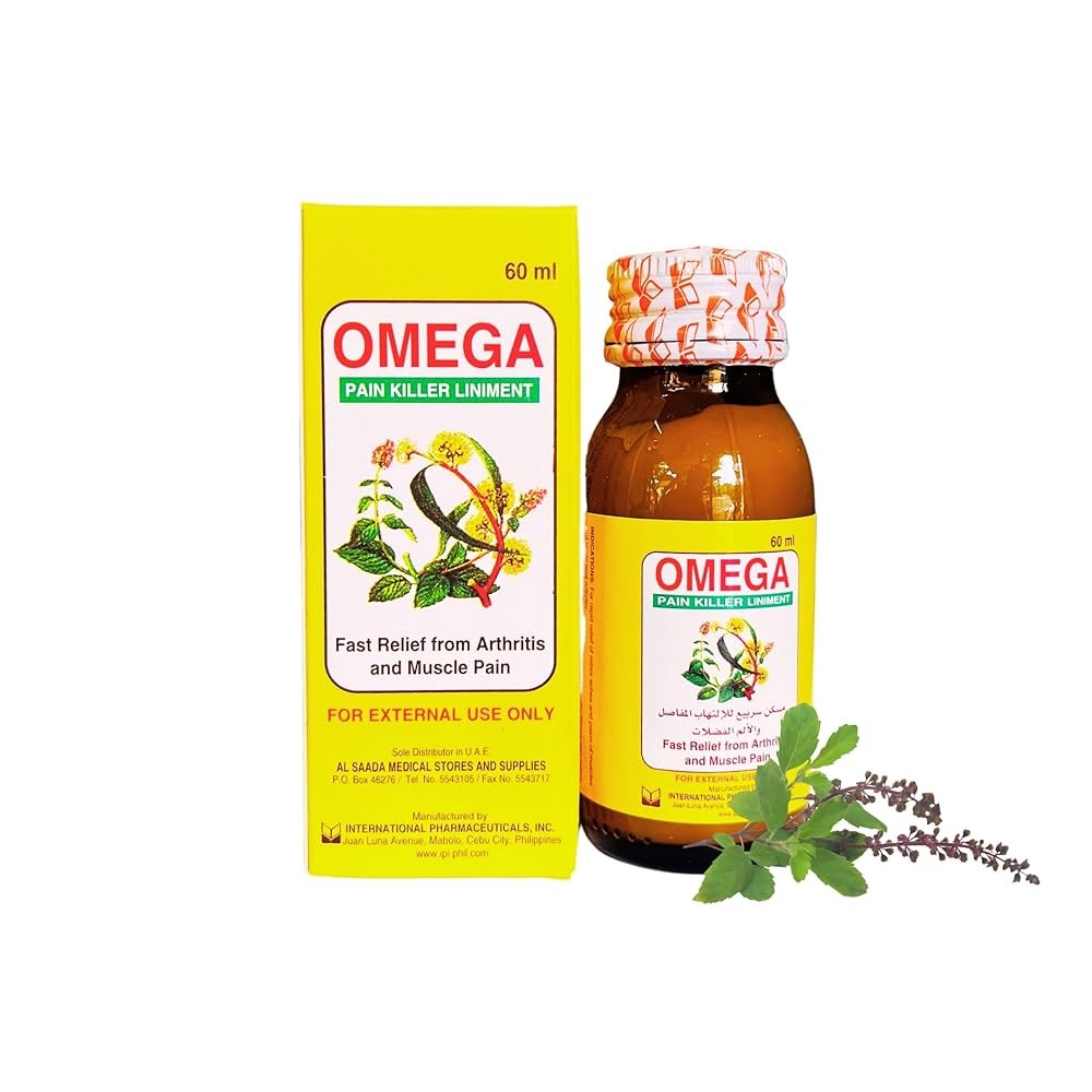 Picture of 60 ml Omega pain killer liniment International Philippines product used for male female