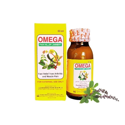 Picture of 60 ml Omega pain killer liniment International Philippines product used for male female