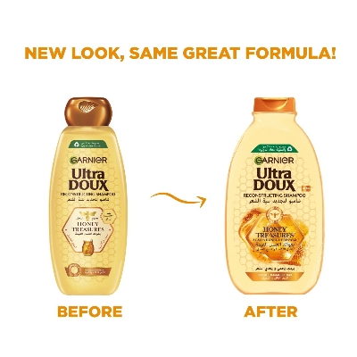 Picture of 400 ml Garnier Ultra Doux honey treasures Reconstructing Shampoo International Egypt product used for male female