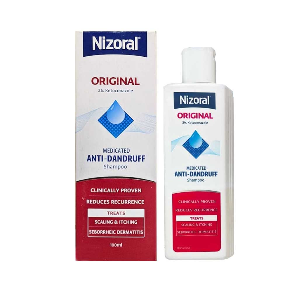 Picture of 100 ml Nizoral Medicated Anti - Dandruff shampoo International Thailand product used for male female