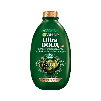 Picture of 400 ml Garnier Ultra Doux Mythic OLIVE Extreme Nourishing Shampoo International Egypt product used for male female