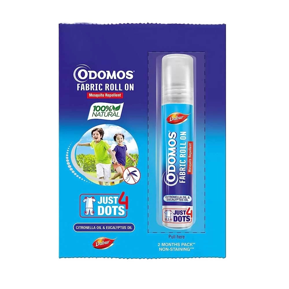 Picture of International Indian product Dabour ODOMOS fabric roll on mosquito repellent used for kids - 8 ml