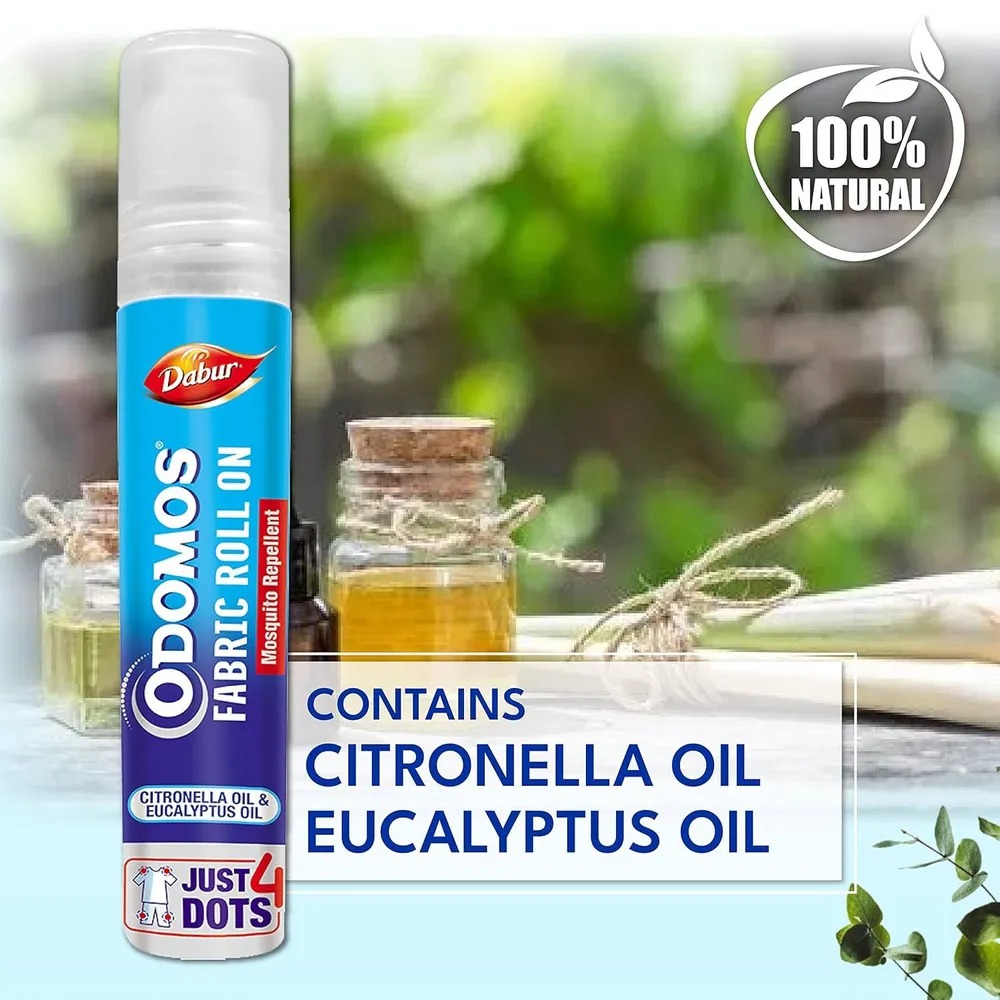 Picture of International Indian product Dabour ODOMOS fabric roll on mosquito repellent used for kids - 8 ml