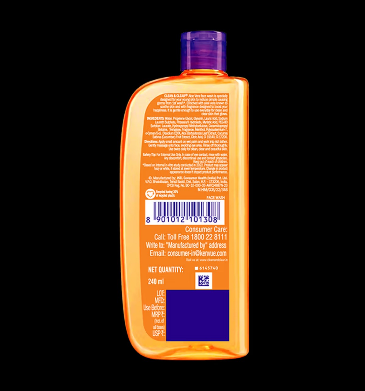 Picture of International Indian Product Clean & Clear Aloe Vera Facewash used for male / female - 100 ml