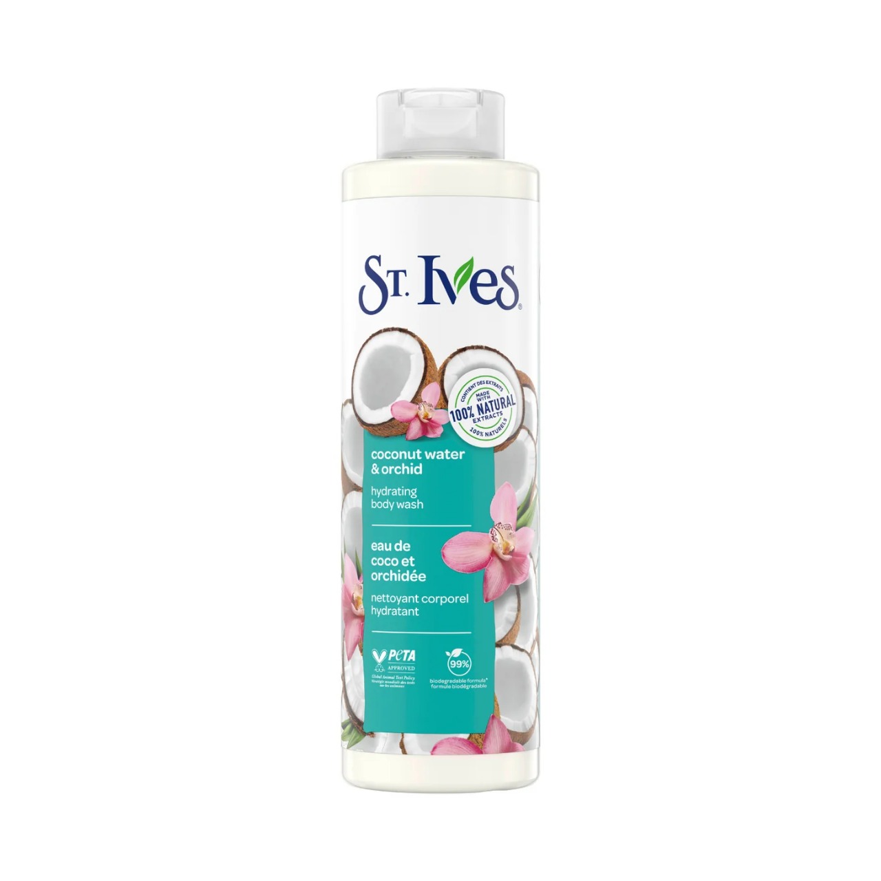 Picture of International USA product ST Ives Coconut Water & Orchid Shower gel body wash used for Male/ female - 650 ml