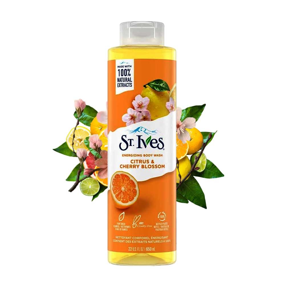 Picture of International USA product ST Ives Citrus & Cherry Blossom Shower gel body wash used for Male/ female - 650 ml