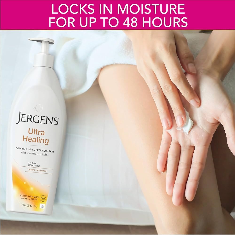 Picture of International UAE product Any season used Jergens Ultra healing Moisturizer body lotion for male/ female - 400 ml
