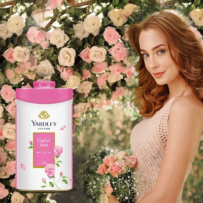 Picture of International England product Yardley English ROSE talcum powder used for male/ female/ baby - 250 GM