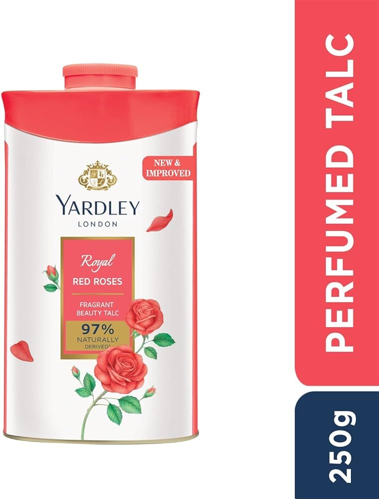 Picture of International England product Yardley ROYAL RED ROSES  talcum powder used for male/ female/ baby - 250 GM