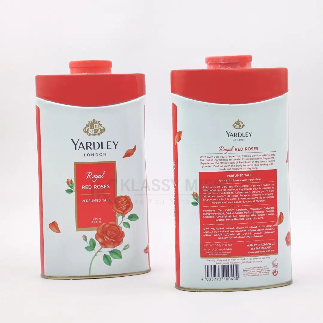 Picture of International England product Yardley ROYAL RED ROSES  talcum powder used for male/ female/ baby - 250 GM