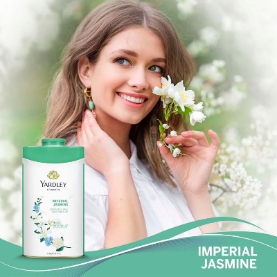 Picture of International England product Yardley IMPERIAL JASMINE talcum powder used for male/ female/ baby - 250 GM