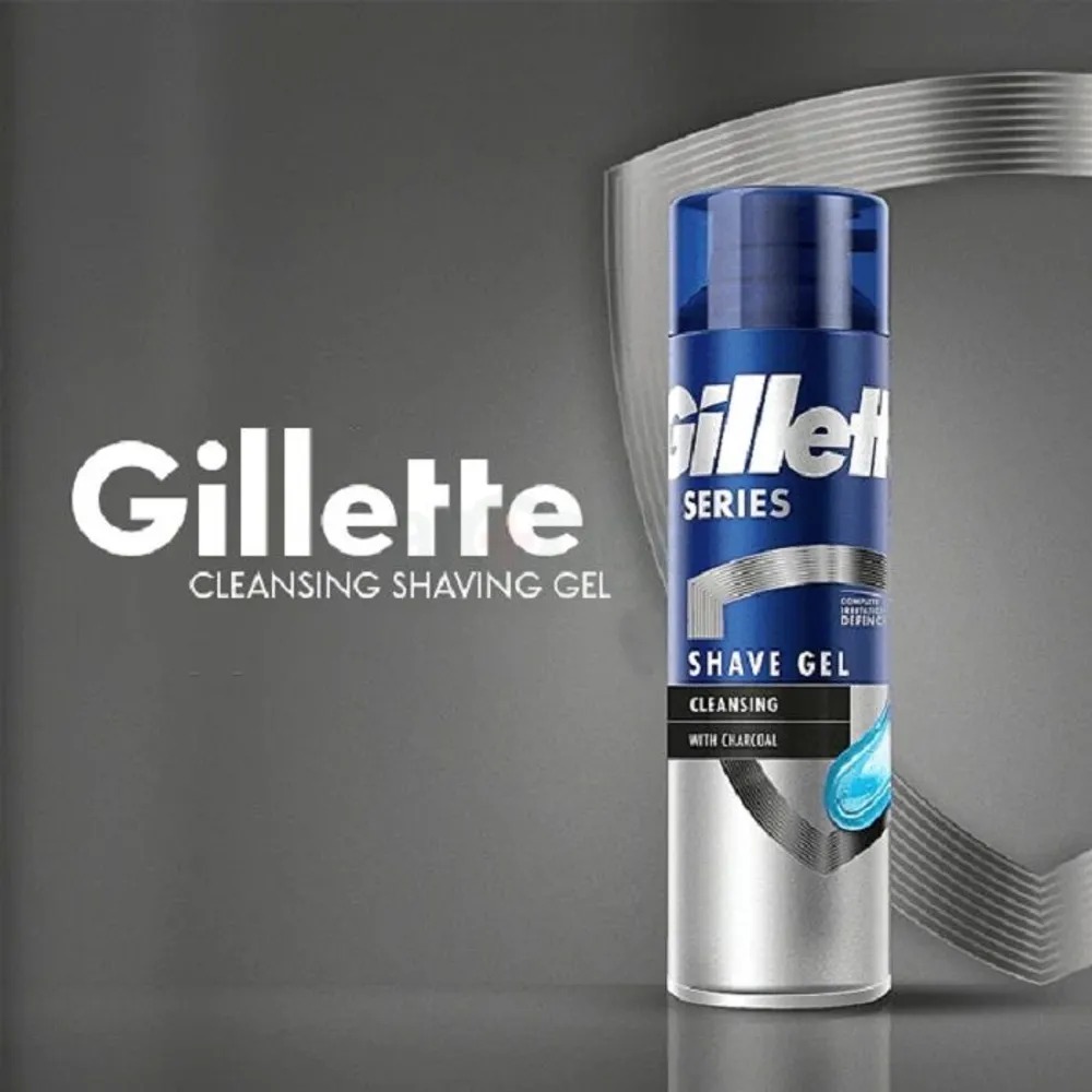 Picture of 200 ml Gillette Series Cleansing Shave Gel with Charcoal used for male