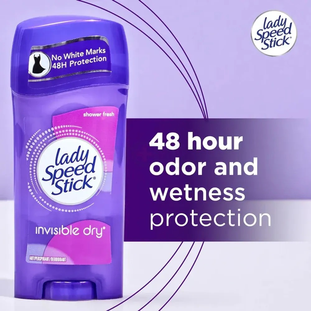 Picture of 65 gm Shower Fresh lady speed stick invisible dry power deodorant International USA product used for female