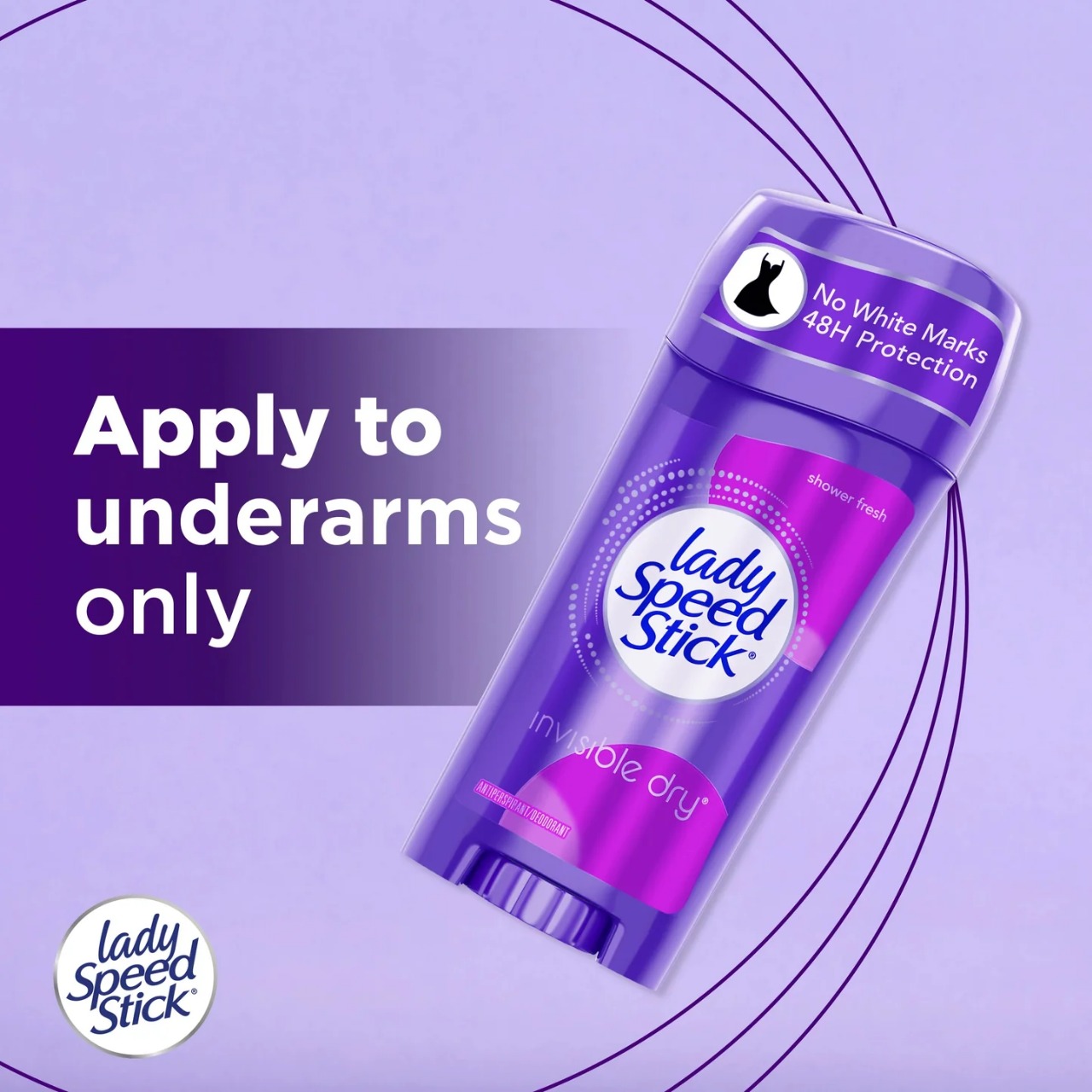 Picture of 65 gm Shower Fresh lady speed stick invisible dry power deodorant International USA product used for female