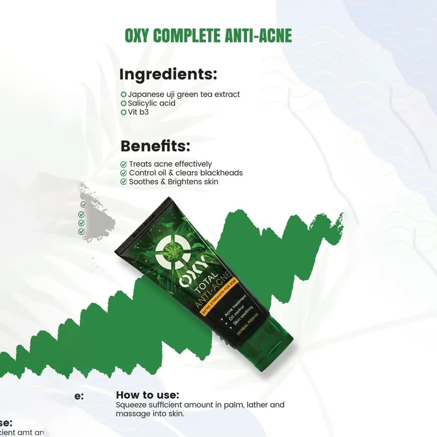 Picture of International Japan product Skin care OXY Total Anti Acne face wash used for male - 100 gm