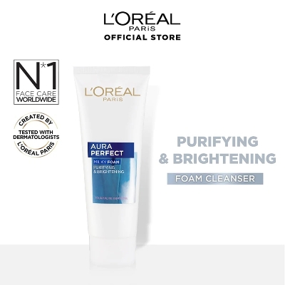 Picture of International European product skin care Loreal Paris Aura Perfect face wash used for male/female - 100 ml