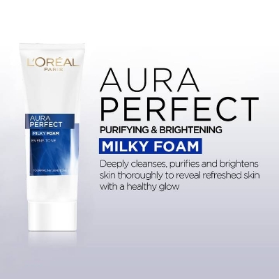 Picture of International European product skin care Loreal Paris Aura Perfect face wash used for male/female - 100 ml