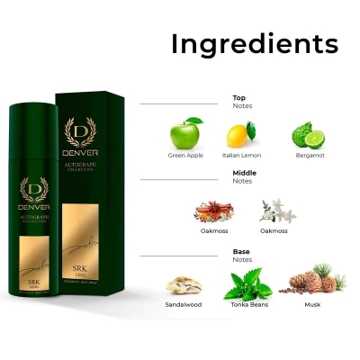 Picture of Indian product Body perfume perty scent Denver Autograph Collection King used for male/female - 140 ml