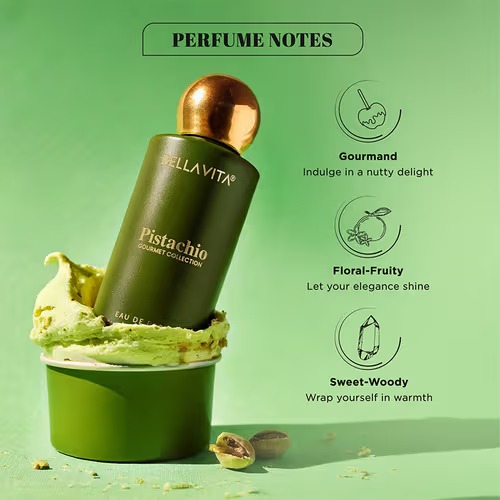 Picture of 100 ml BELLAVITA LUXURY Pistachio Perfume Indian product used for male female