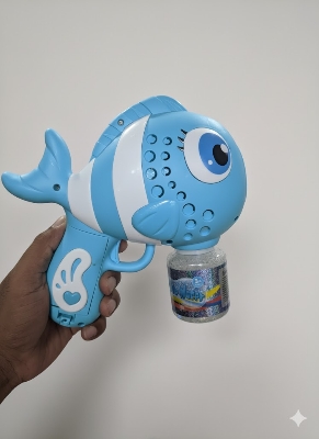 Picture of Hot Sale Cartoon Pattern Clown Fish Electric Bubble Gun Toy Summer Outdoor Plastic Bubble Water Machine