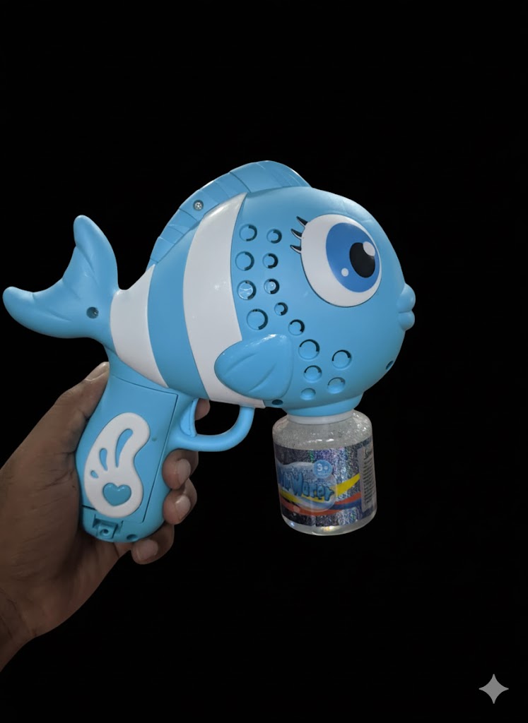 Picture of Hot Sale Cartoon Pattern Clown Fish Electric Bubble Gun Toy Summer Outdoor Plastic Bubble Water Machine