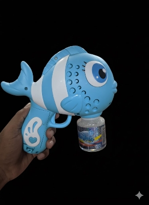 Picture of Hot Sale Cartoon Pattern Clown Fish Electric Bubble Gun Toy Summer Outdoor Plastic Bubble Water Machine