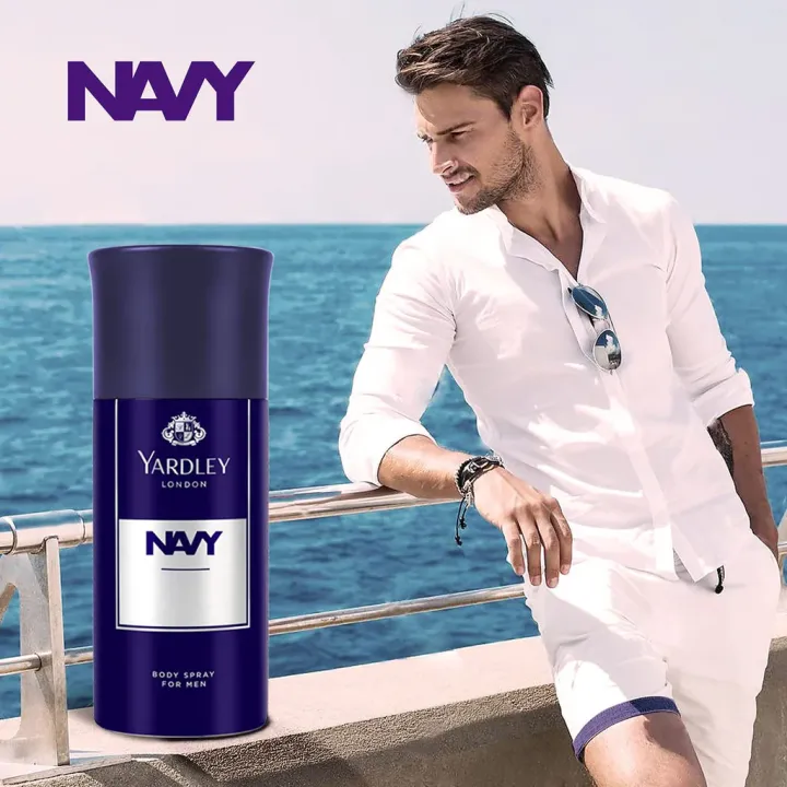 Picture of International England product Yeardley Navy Body spray For men 150 ML