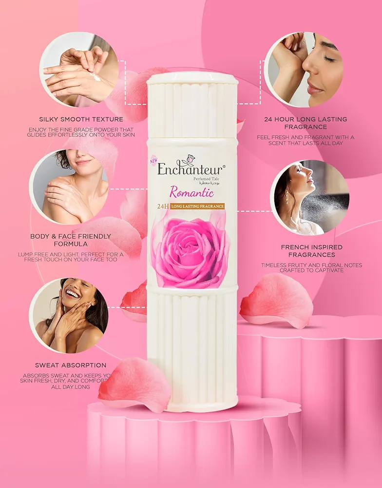 Picture of International Malaysian product Enchanteur talcum Romantic Powder Used for male/female 125 Gm