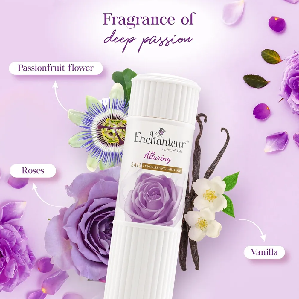 Picture of International Malaysian product Enchanteur talcum Alluring powder Used for male/female 125 Ml