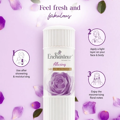Picture of International Malaysian product Enchanteur talcum Alluring powder Used for male/female 125 Ml