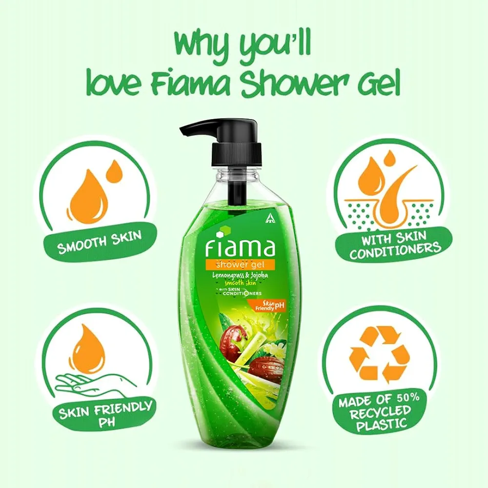 Picture of International indian Product Fiama Shower Gel Lemongrass & Jojoba Smooth skin With skin Conditioners 500 Ml