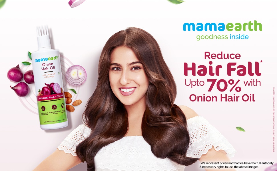 Picture of Indian product Mama earth Onion Hair Oil For hair Fall Control 100 Ml