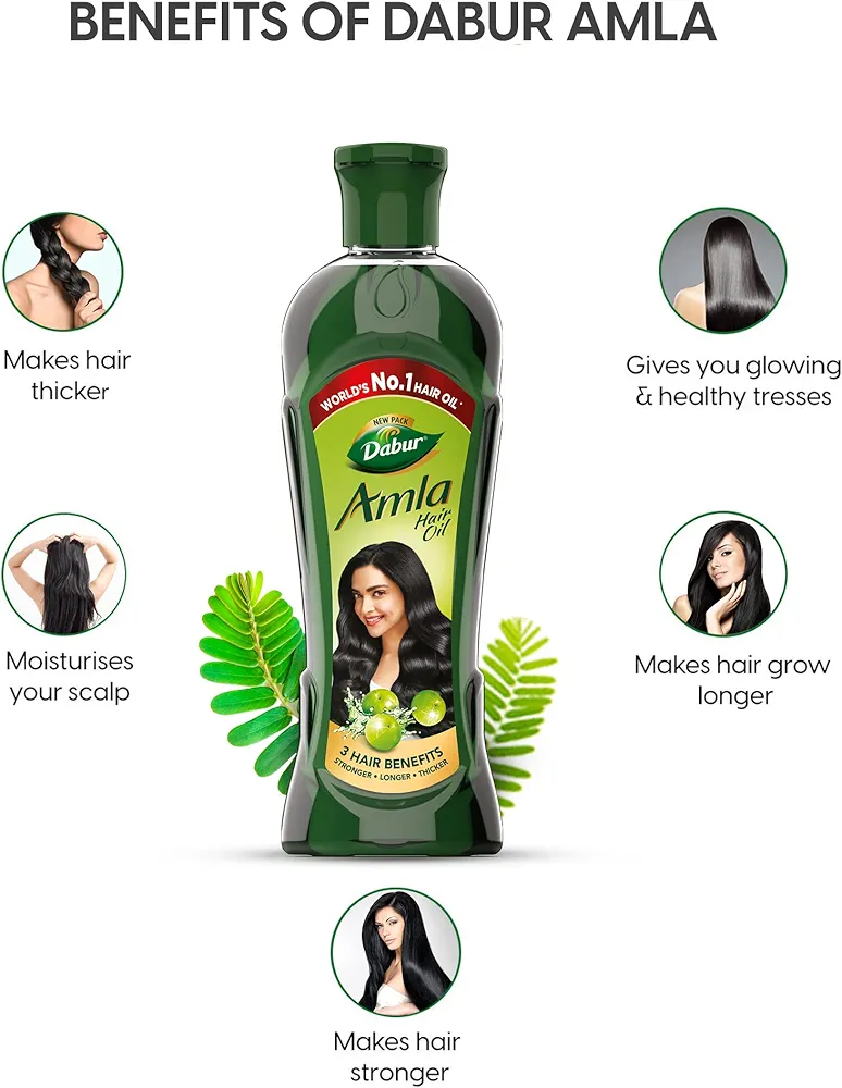 Picture of Indian Product Dabur Amla Hair Oil 3 Hair Benefits ( Stronger, Longer,Thicker) 275 Ml