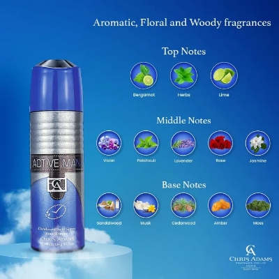 Picture of International UAE Product Chris Adams Active Man Anti- perspirant deodorant Body spray 200 Ml