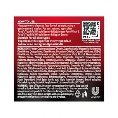 Picture of Indian Product Ponds Age miracle Youthful Miracle With Haxyl Retinol Complex Renew & Repair Night Cream Used For Male /Female-50gm