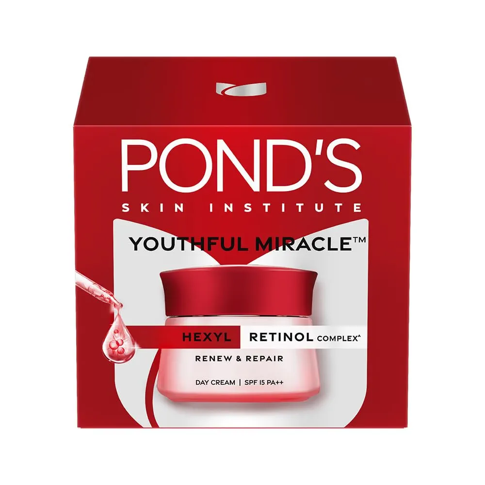 Picture of Indian product Ponds Age miracle youthful Miracle With Haxyl Ratinol Complex Renew & Repair Used For Male /Female - (SPF 15 PA++ Day cream)- 50 Gm