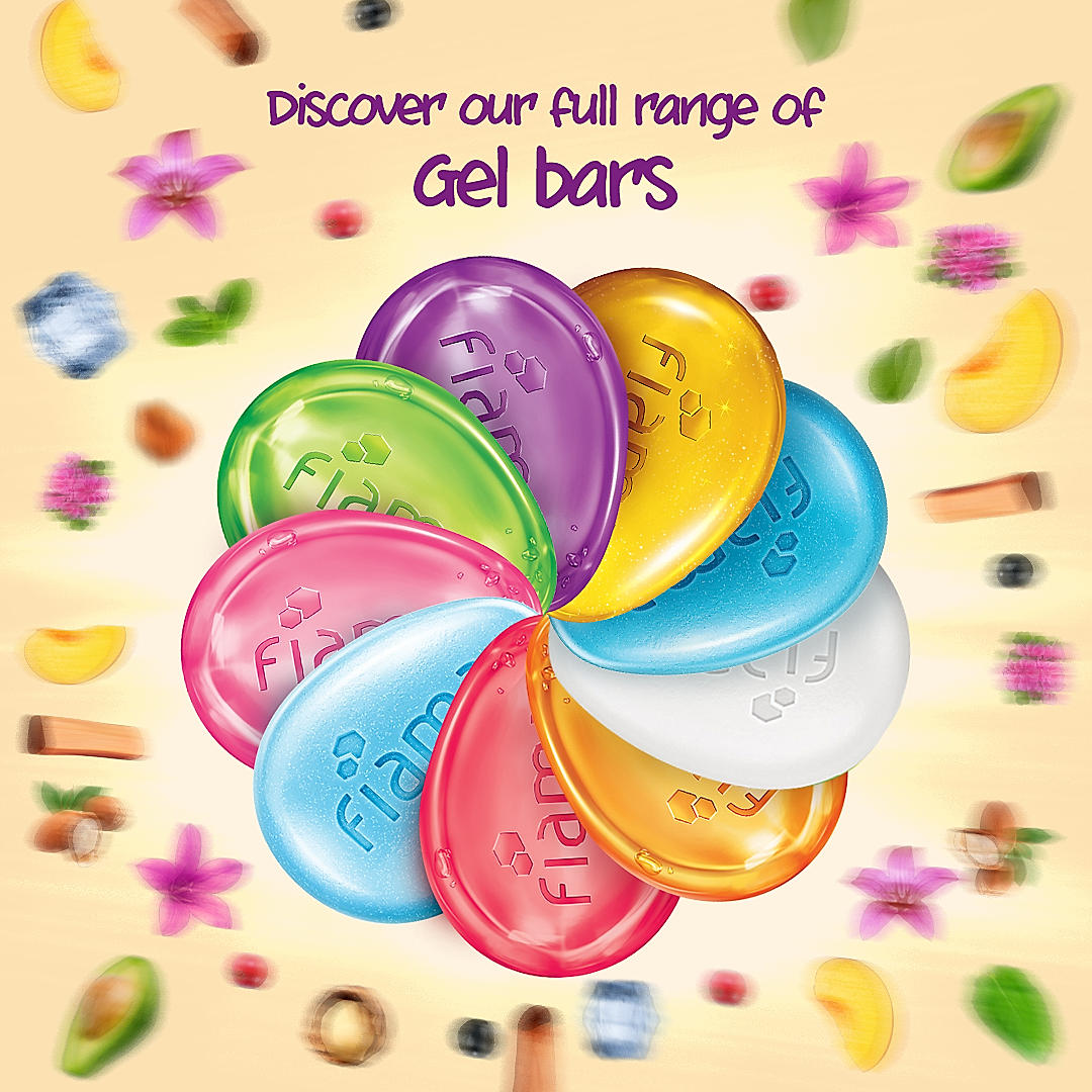 Picture of Indian product Fiama Gel bar Golden Sandalwood Oil & patchouli Soft & luxurious Soap 125 Gm