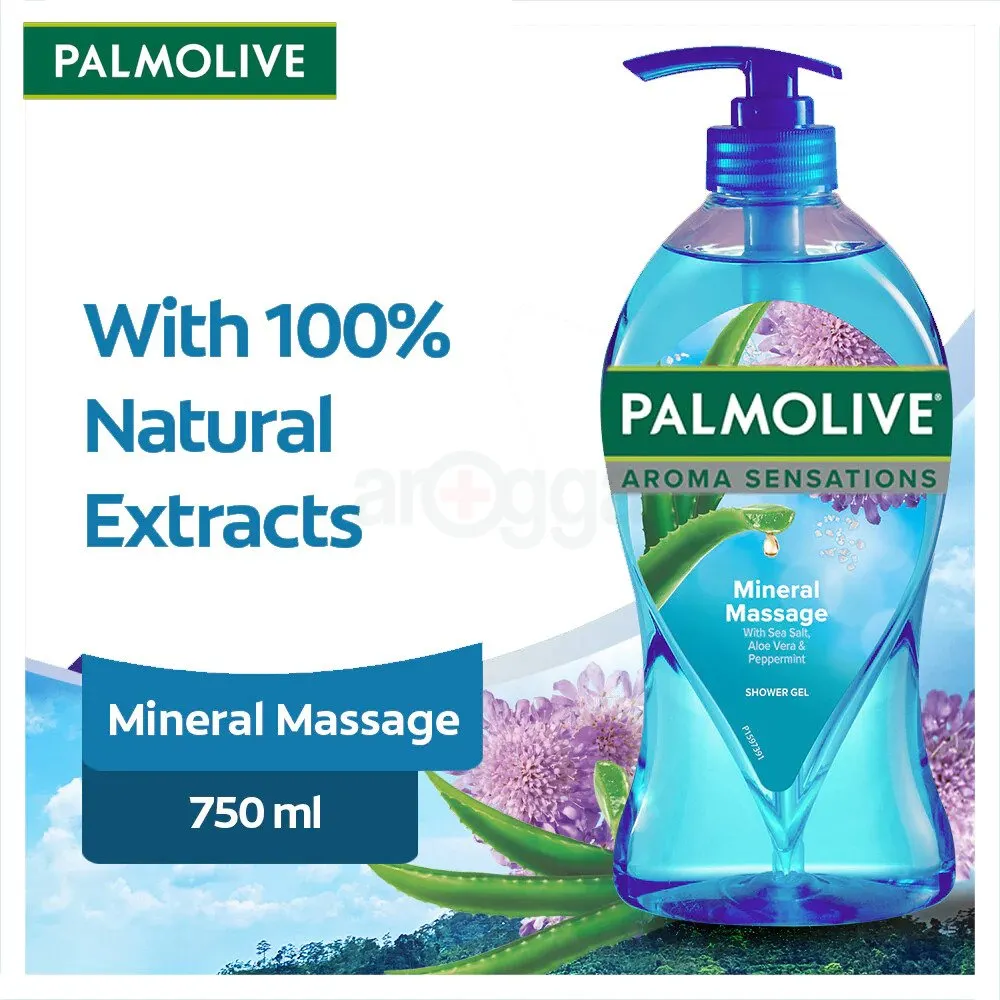 Picture of International Malaysian product Palmolive Aroma sensations Mineral Massage With Aloe Vera For Used male /female Shower Gel 750 Ml