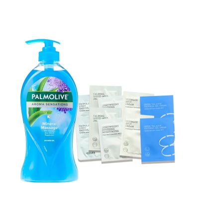 Picture of International Malaysian product Palmolive Aroma sensations Mineral Massage With Aloe Vera For Used male /female Shower Gel 750 Ml
